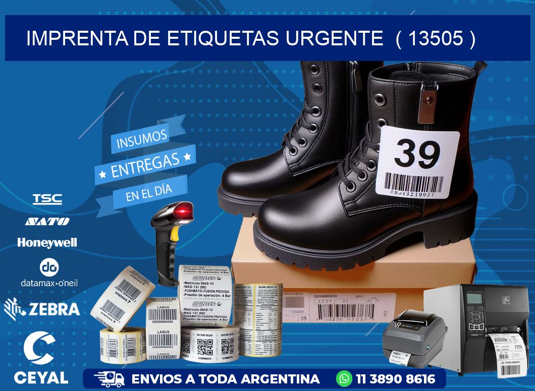 imprenta de etiquetas urgente ( 13505 )