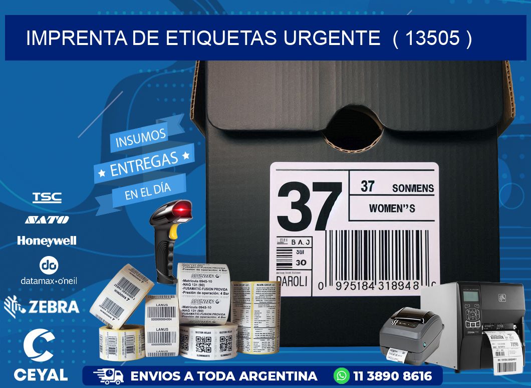 imprenta de etiquetas urgente ( 13505 )