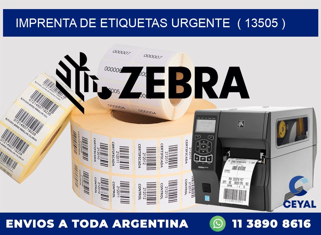 imprenta de etiquetas urgente ( 13505 )