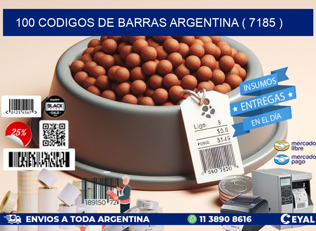 100 codigos de barras argentina ( 7185 )