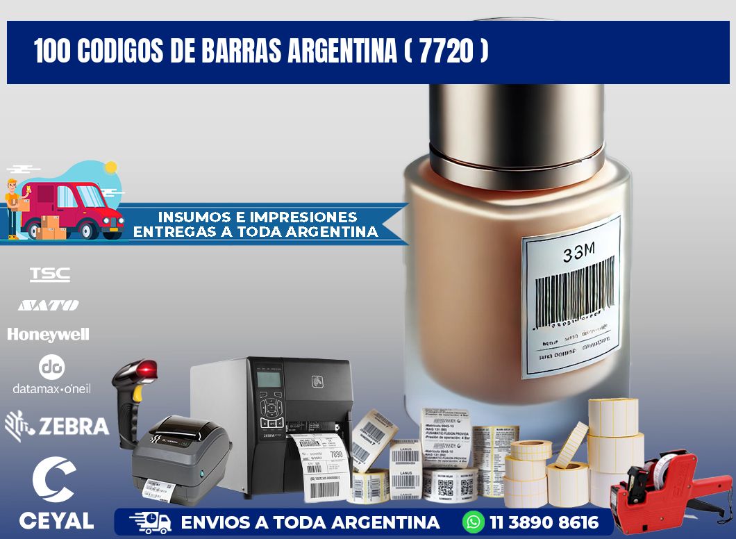 100 codigos de barras argentina ( 7720 )