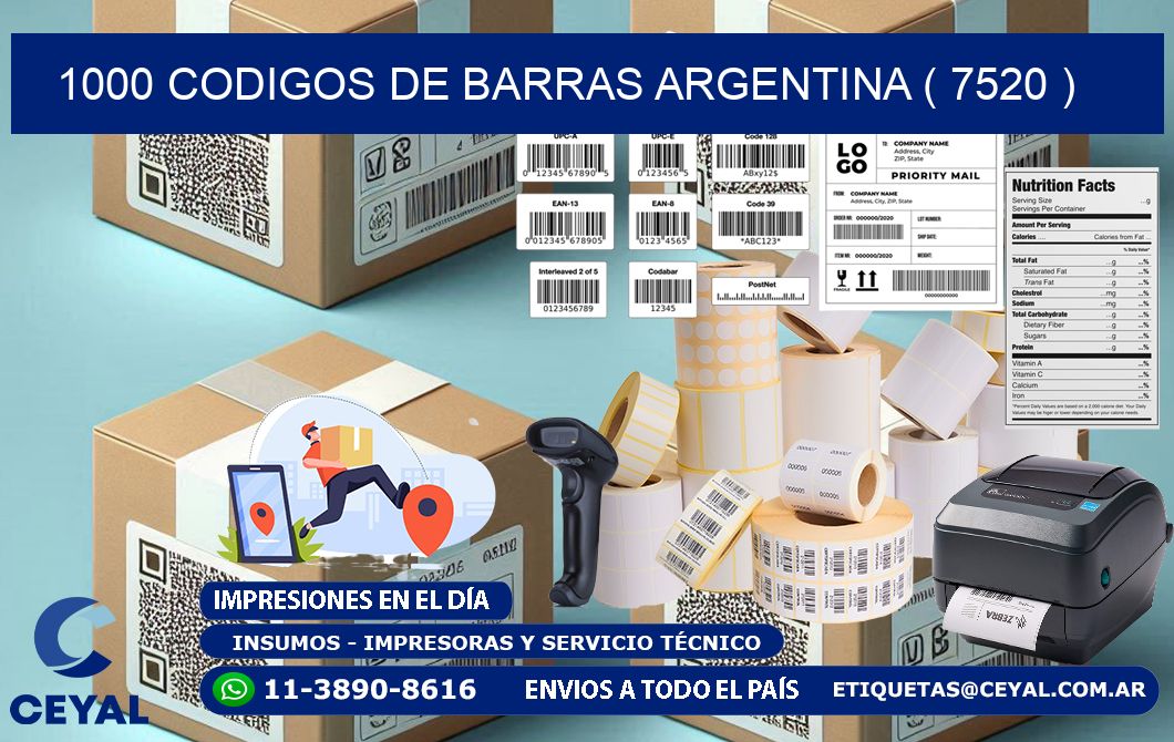 1000 codigos de barras argentina ( 7520 )