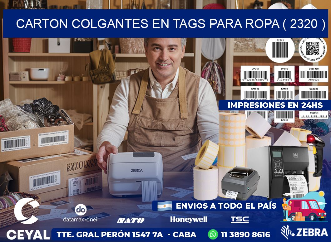 CARTON COLGANTES EN TAGS PARA ROPA ( 2320 )