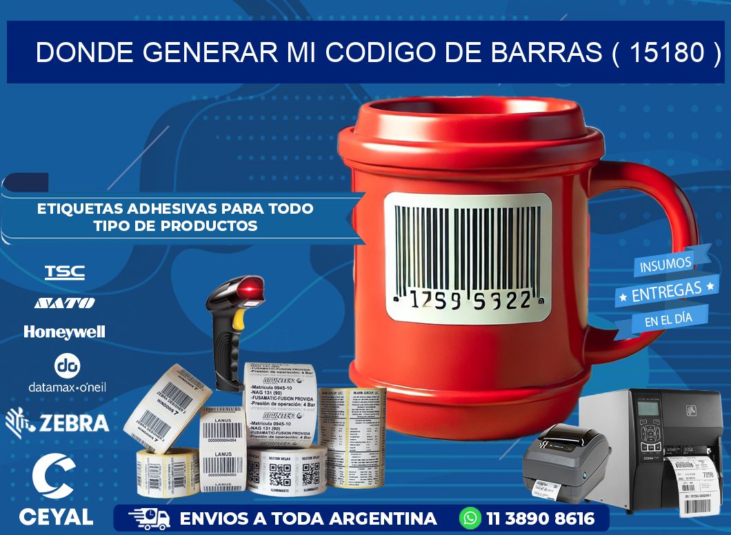 DONDE GENERAR MI CODIGO DE BARRAS ( 15180 )