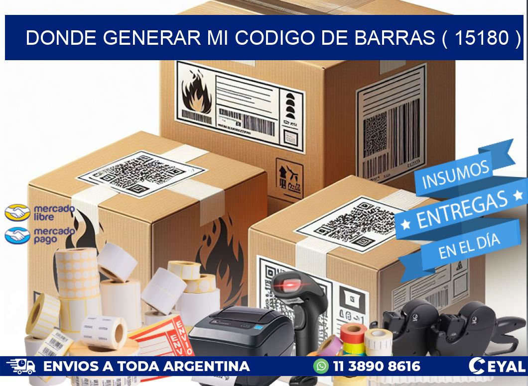 DONDE GENERAR MI CODIGO DE BARRAS ( 15180 )