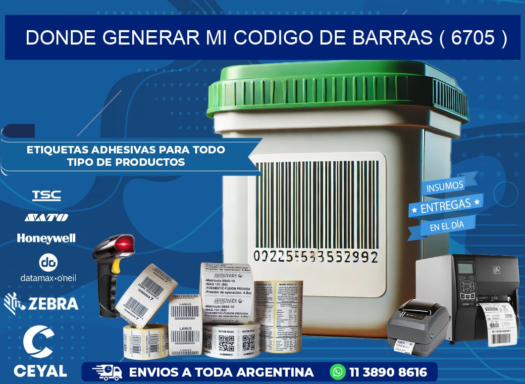 DONDE GENERAR MI CODIGO DE BARRAS ( 6705 )