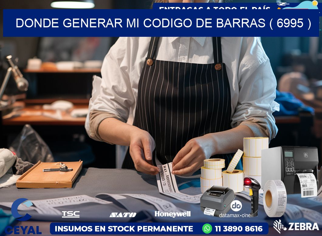 DONDE GENERAR MI CODIGO DE BARRAS ( 6995 )