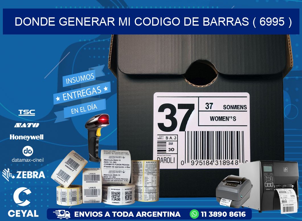 DONDE GENERAR MI CODIGO DE BARRAS ( 6995 )