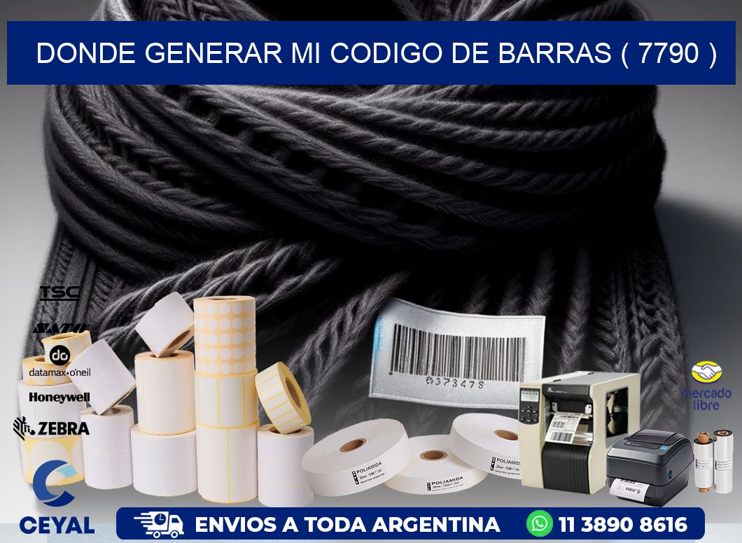 DONDE GENERAR MI CODIGO DE BARRAS ( 7790 )
