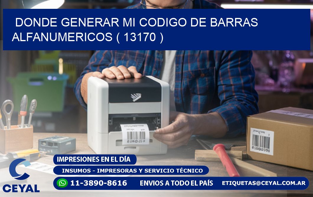 DONDE GENERAR MI CODIGO DE BARRAS ALFANUMERICOS ( 13170 )