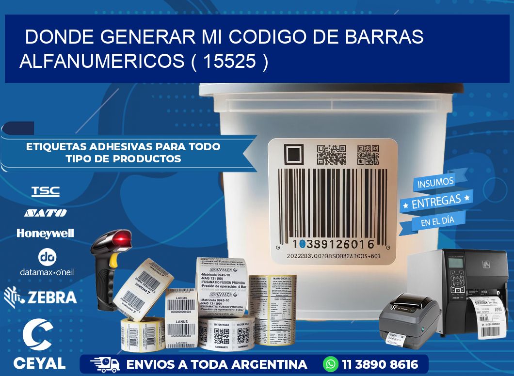 DONDE GENERAR MI CODIGO DE BARRAS ALFANUMERICOS ( 15525 )
