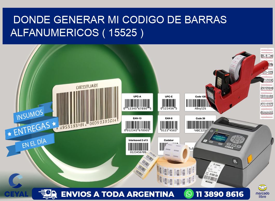 DONDE GENERAR MI CODIGO DE BARRAS ALFANUMERICOS ( 15525 )