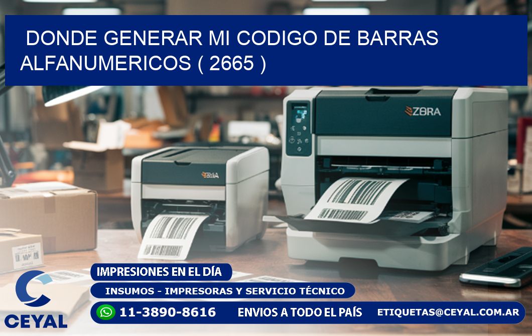 DONDE GENERAR MI CODIGO DE BARRAS ALFANUMERICOS ( 2665 )