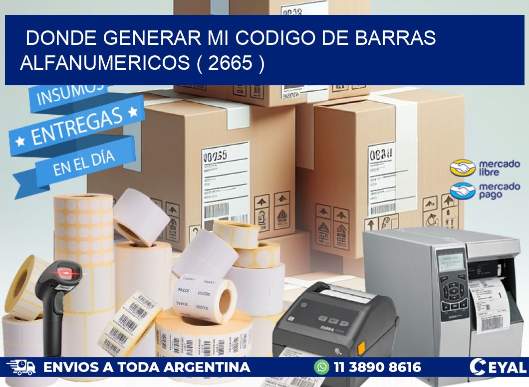 DONDE GENERAR MI CODIGO DE BARRAS ALFANUMERICOS ( 2665 )