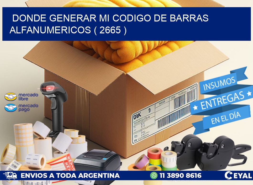 DONDE GENERAR MI CODIGO DE BARRAS ALFANUMERICOS ( 2665 )