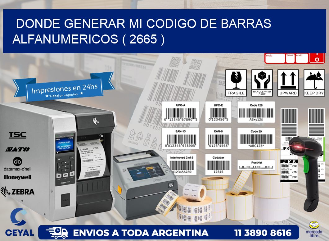 DONDE GENERAR MI CODIGO DE BARRAS ALFANUMERICOS ( 2665 )