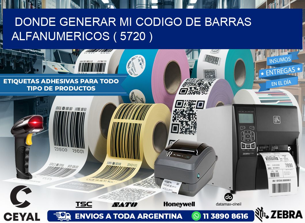 DONDE GENERAR MI CODIGO DE BARRAS ALFANUMERICOS ( 5720 )