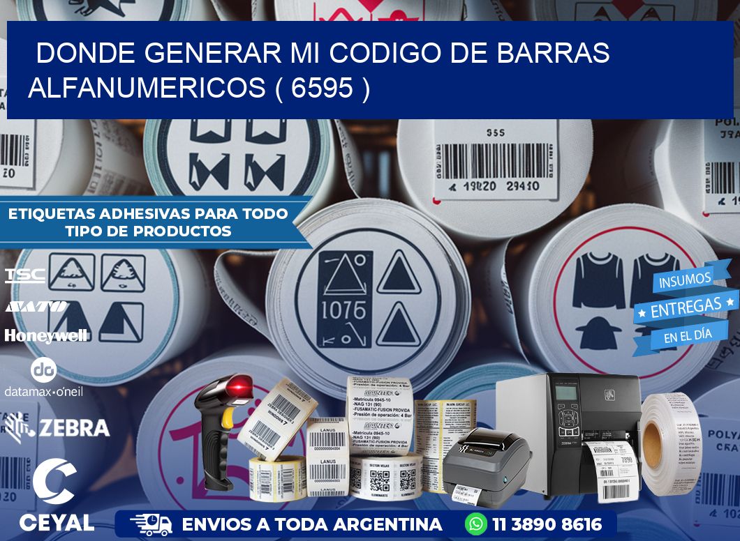 DONDE GENERAR MI CODIGO DE BARRAS ALFANUMERICOS ( 6595 )