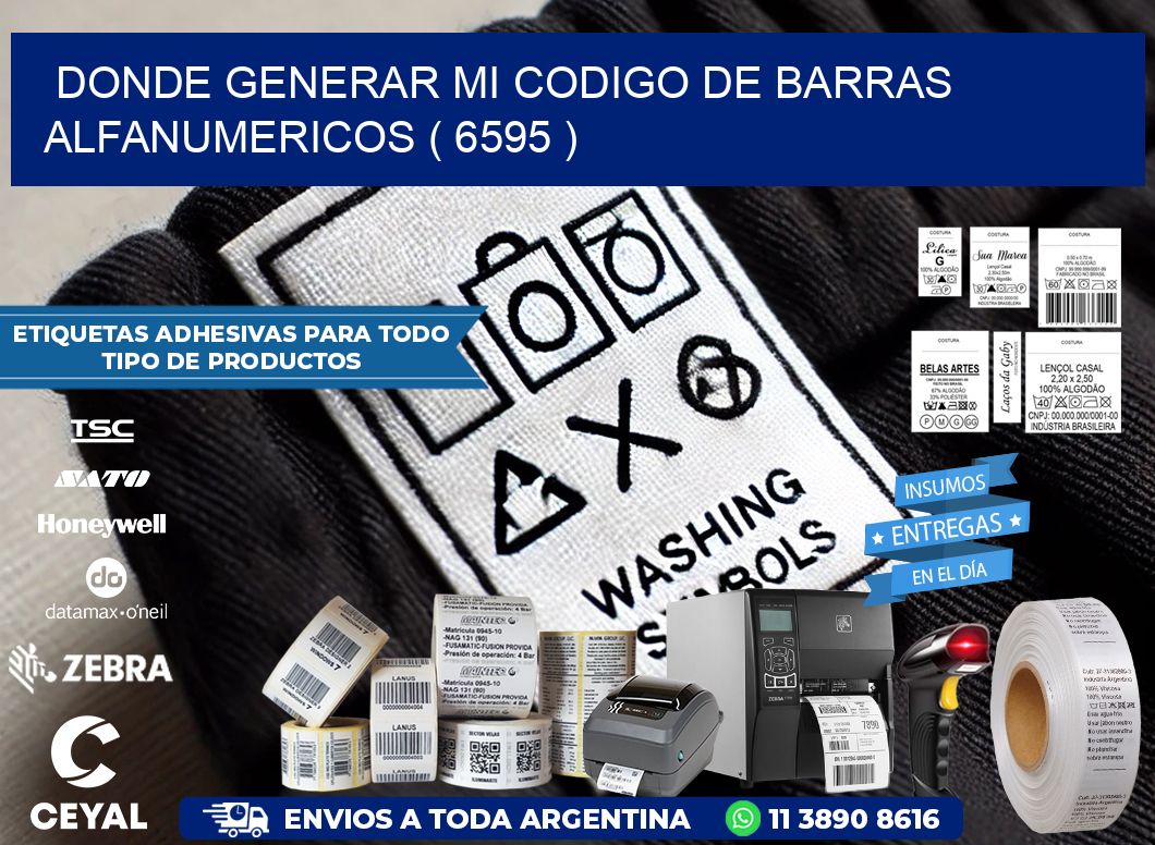 DONDE GENERAR MI CODIGO DE BARRAS ALFANUMERICOS ( 6595 )