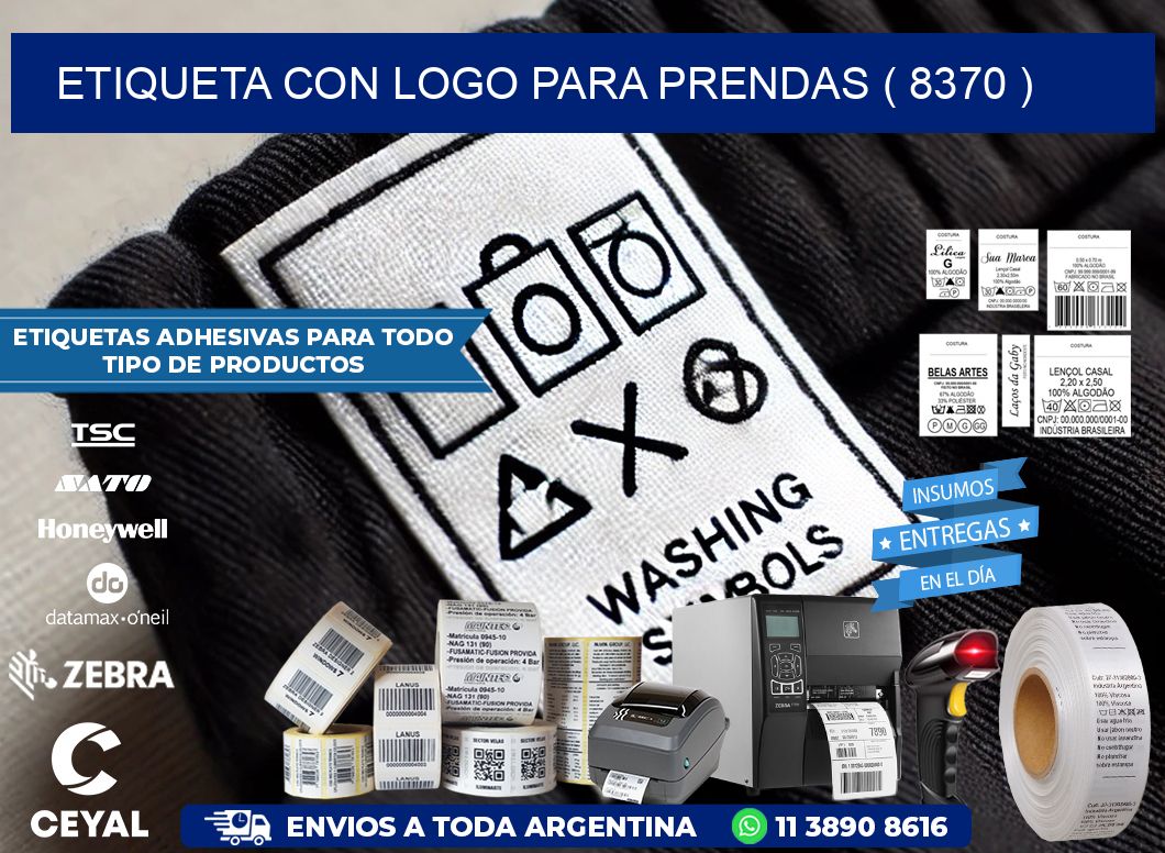 ETIQUETA CON LOGO PARA PRENDAS ( 8370 )