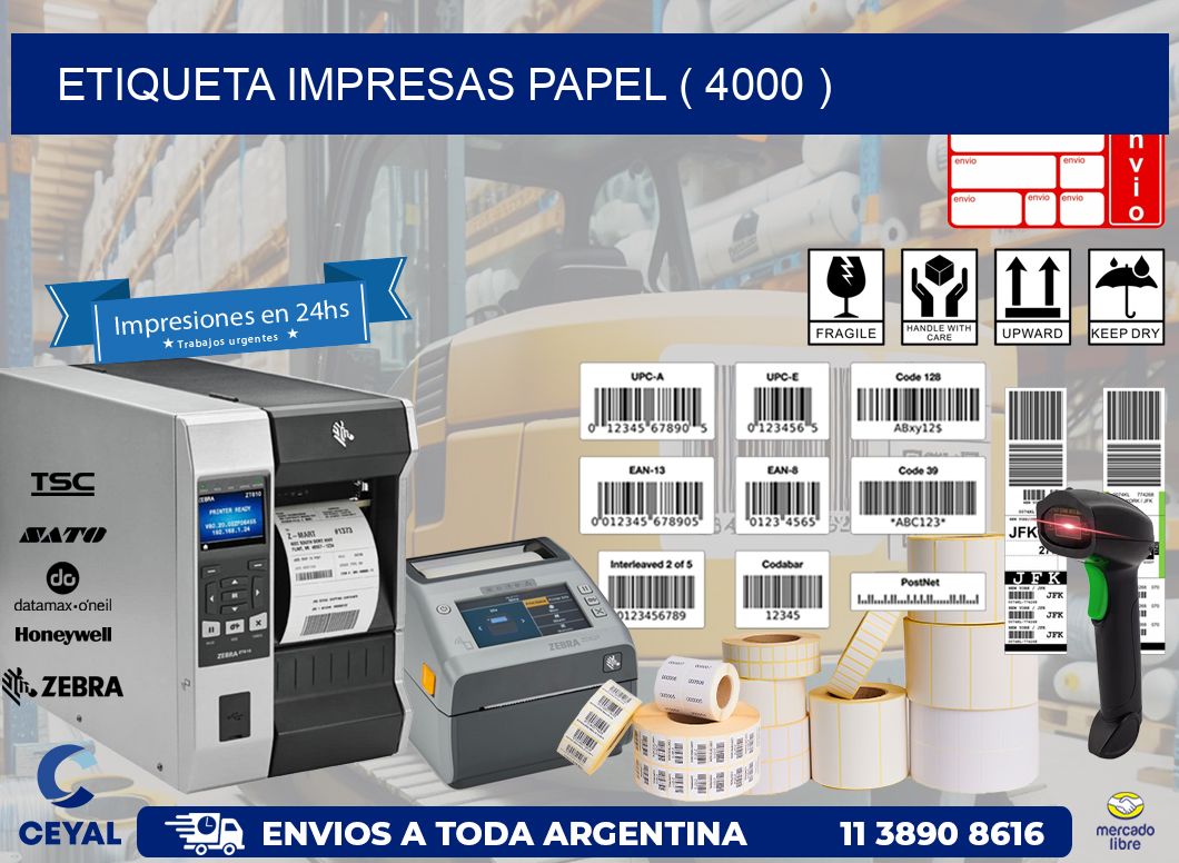 ETIQUETA IMPRESAS PAPEL ( 4000 )