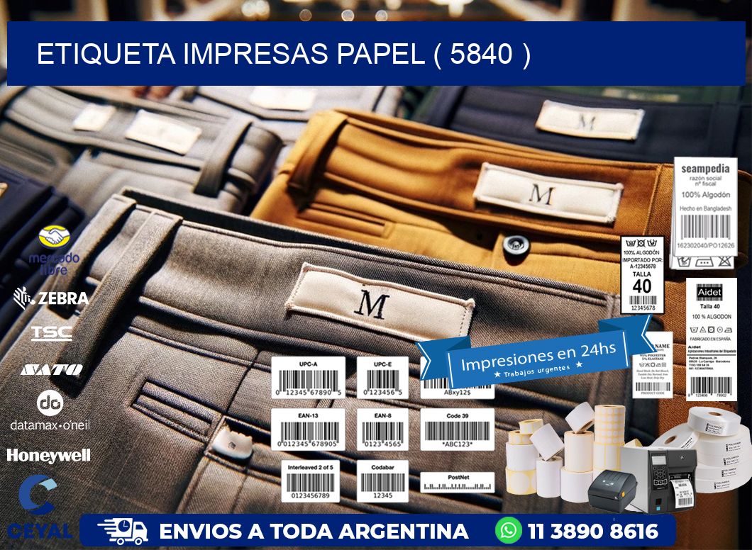 ETIQUETA IMPRESAS PAPEL ( 5840 )