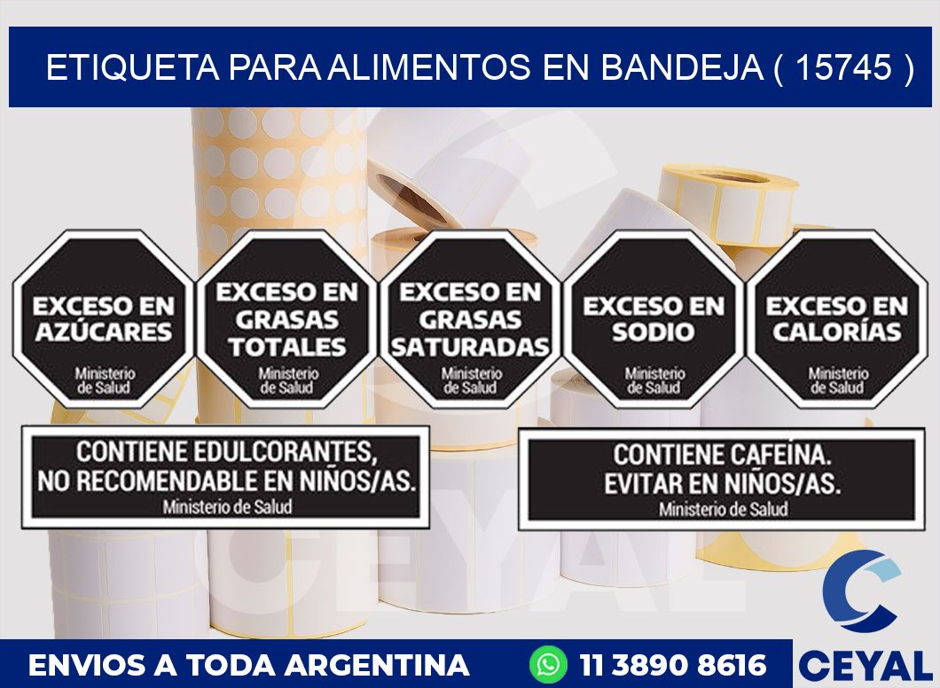 ETIQUETA PARA ALIMENTOS EN BANDEJA ( 15745 )