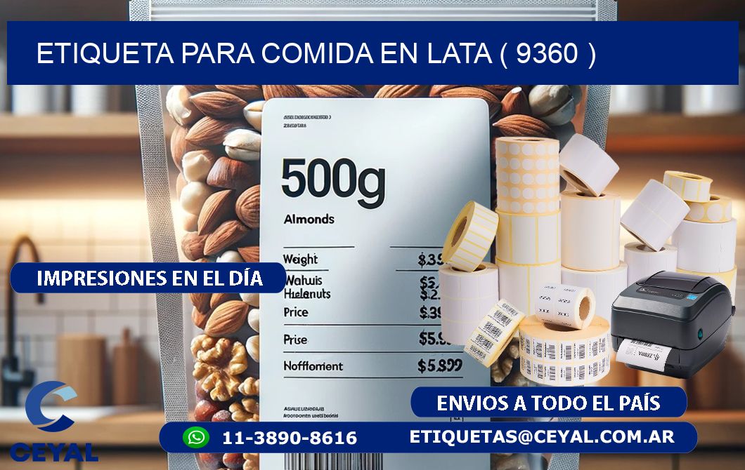 ETIQUETA PARA COMIDA EN LATA ( 9360 )