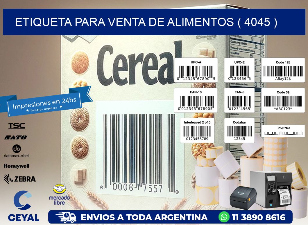ETIQUETA PARA VENTA DE ALIMENTOS ( 4045 )