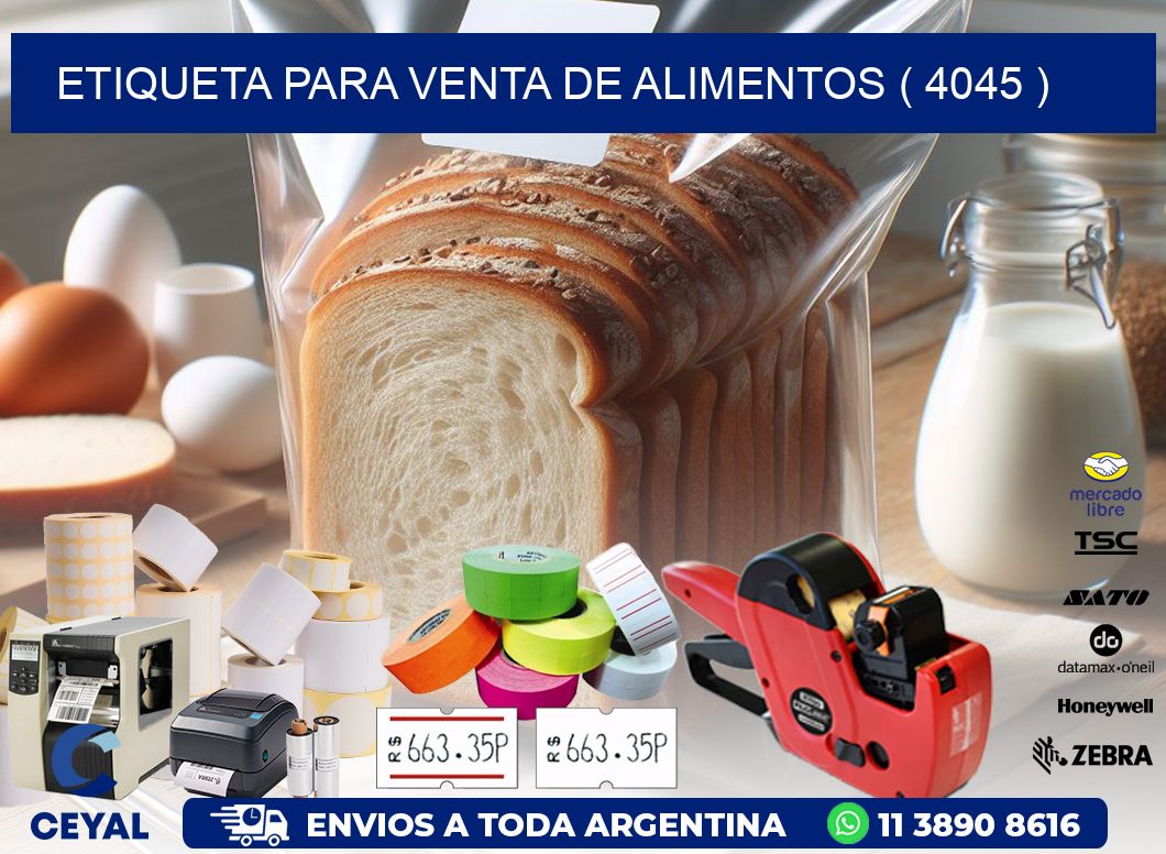 ETIQUETA PARA VENTA DE ALIMENTOS ( 4045 )