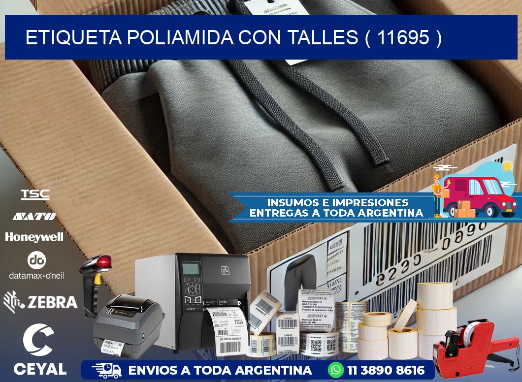 ETIQUETA POLIAMIDA CON TALLES ( 11695 )