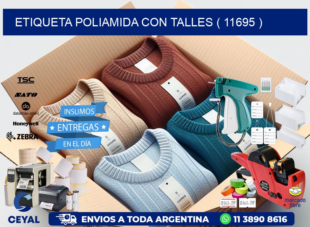 ETIQUETA POLIAMIDA CON TALLES ( 11695 )