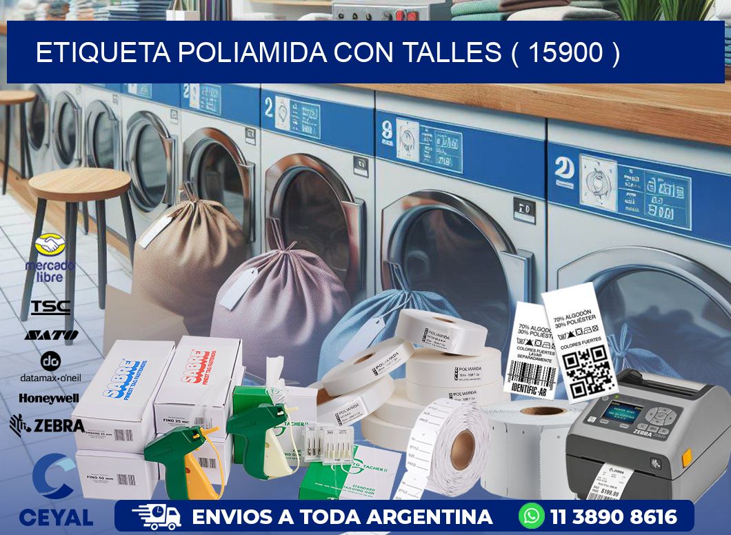 ETIQUETA POLIAMIDA CON TALLES ( 15900 )