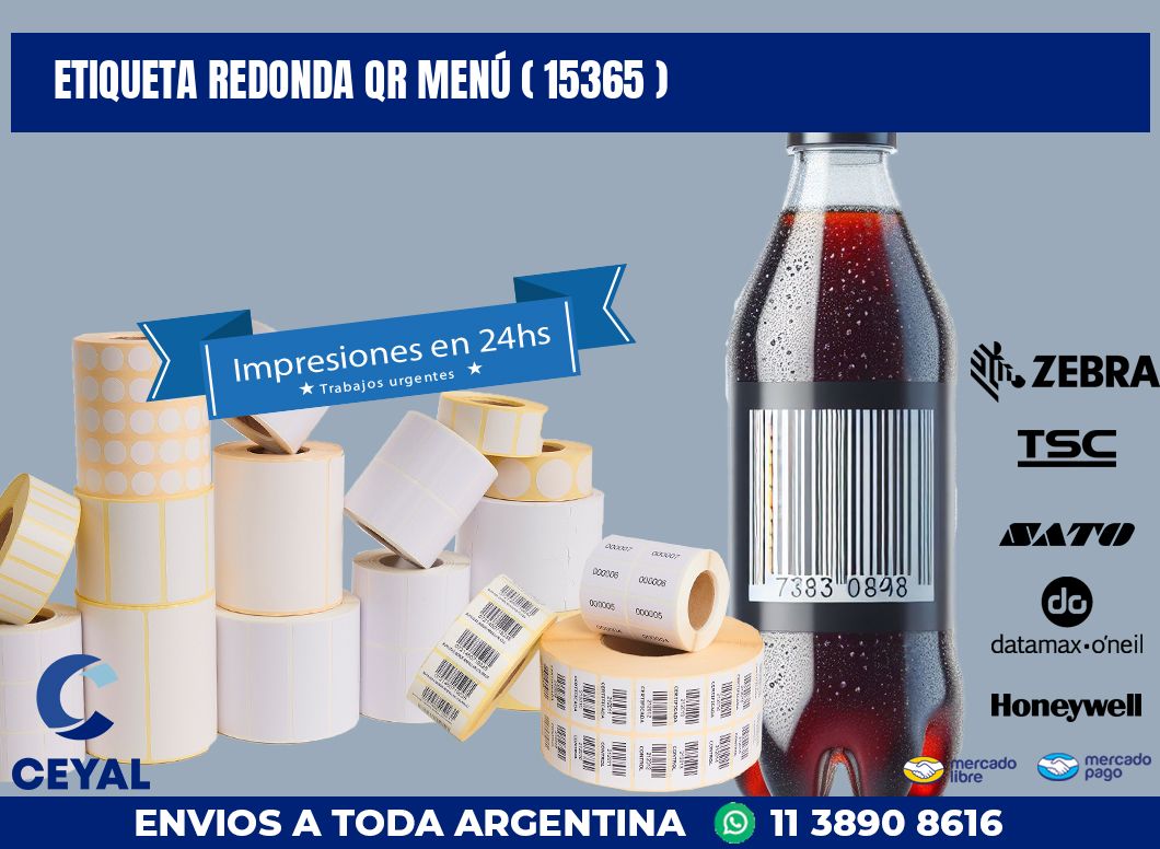 ETIQUETA REDONDA QR MENÚ ( 15365 )