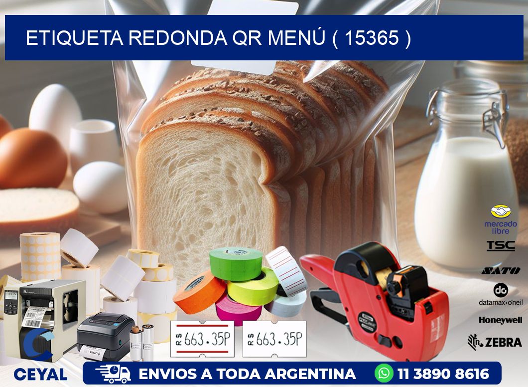 ETIQUETA REDONDA QR MENÚ ( 15365 )