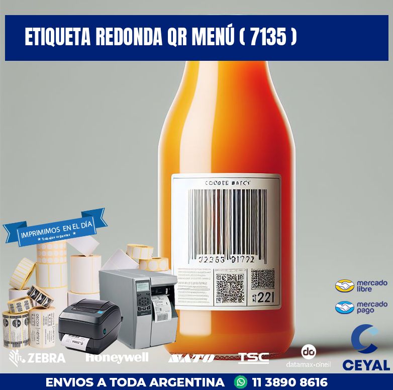 ETIQUETA REDONDA QR MENÚ ( 7135 )