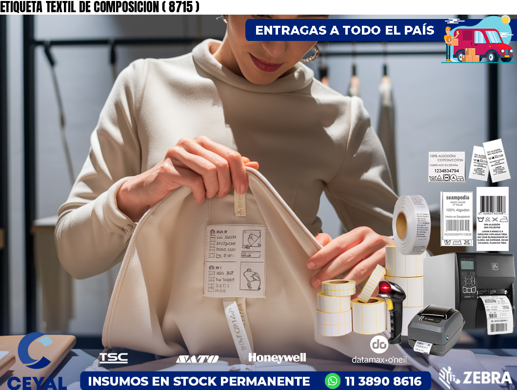 ETIQUETA TEXTIL DE COMPOSICION ( 8715 )