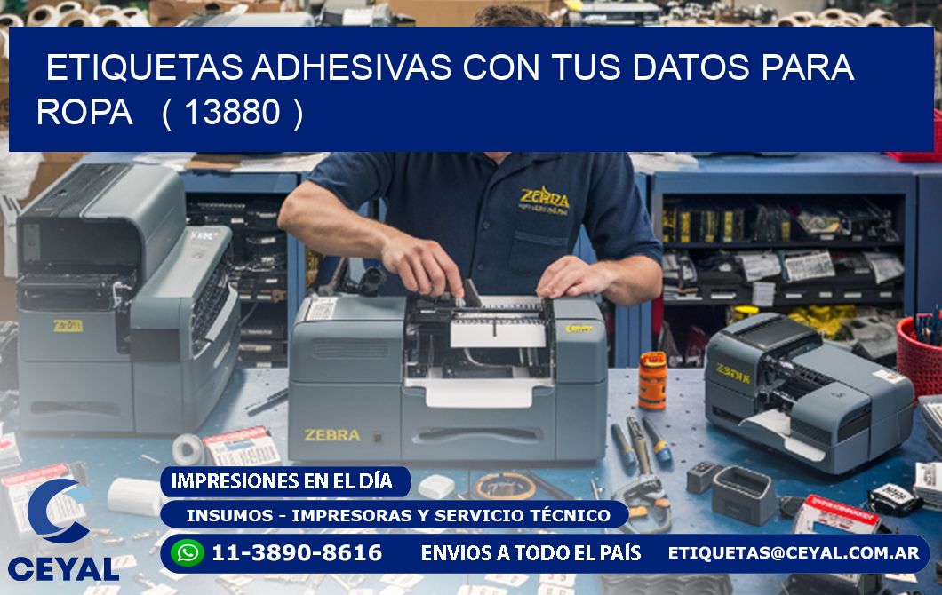 ETIQUETAS ADHESIVAS CON TUS DATOS PARA ROPA ( 13880 )