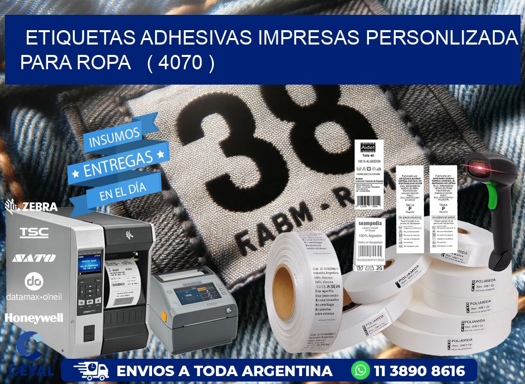 ETIQUETAS ADHESIVAS IMPRESAS PERSONLIZADA PARA ROPA ( 4070 )
