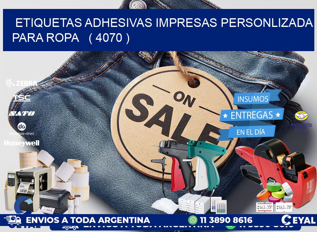 ETIQUETAS ADHESIVAS IMPRESAS PERSONLIZADA PARA ROPA ( 4070 )