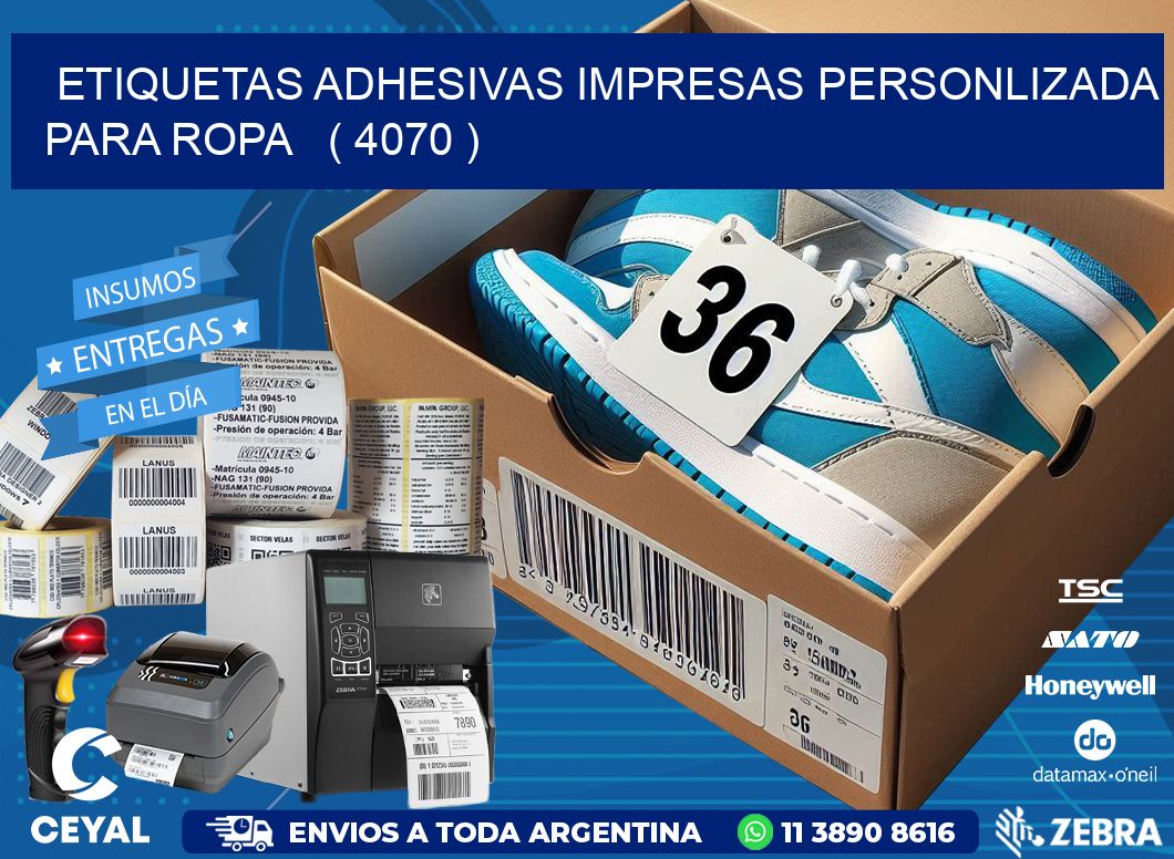 ETIQUETAS ADHESIVAS IMPRESAS PERSONLIZADA PARA ROPA ( 4070 )