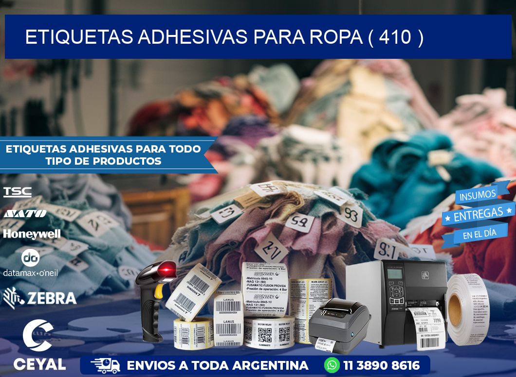 ETIQUETAS ADHESIVAS PARA ROPA ( 410 )