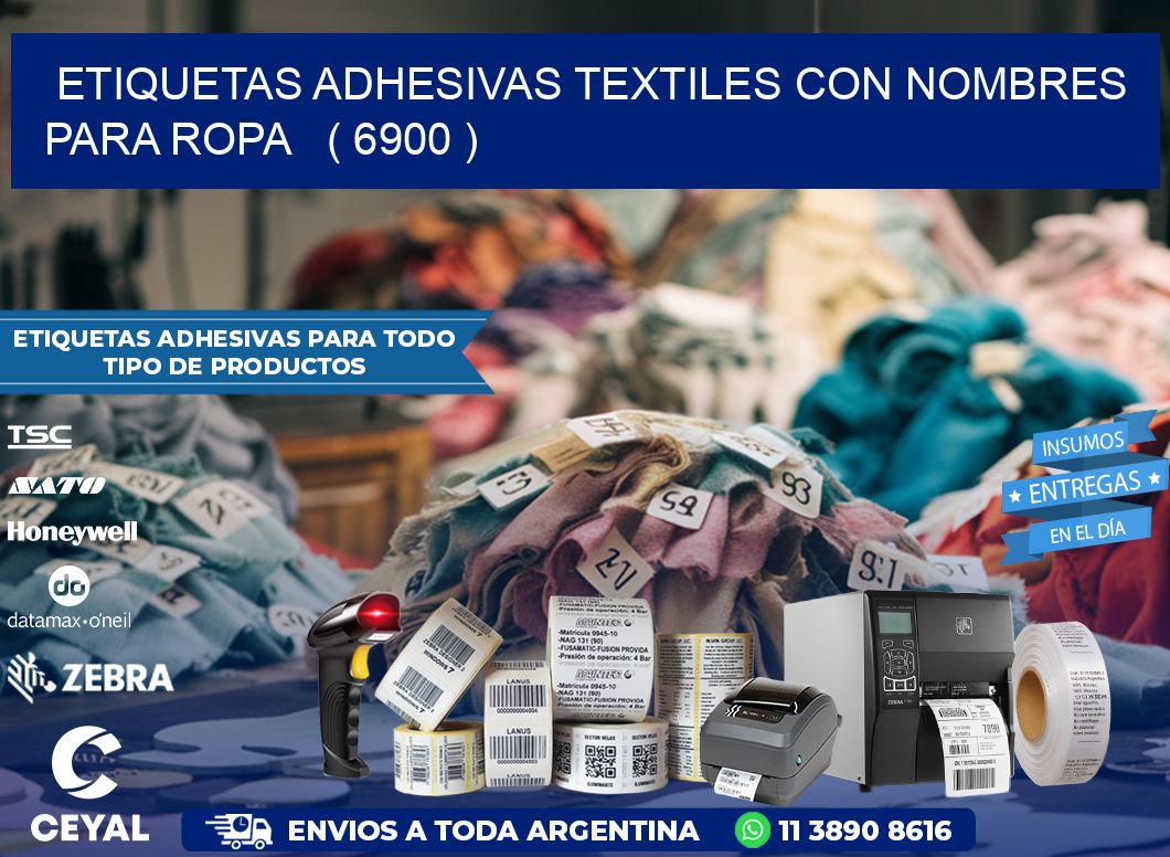 ETIQUETAS ADHESIVAS TEXTILES CON NOMBRES PARA ROPA   ( 6900 )