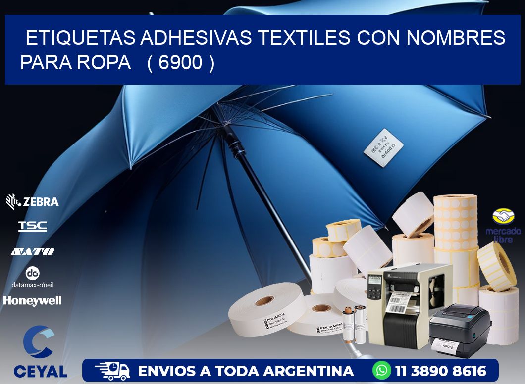 ETIQUETAS ADHESIVAS TEXTILES CON NOMBRES PARA ROPA ( 6900 )
