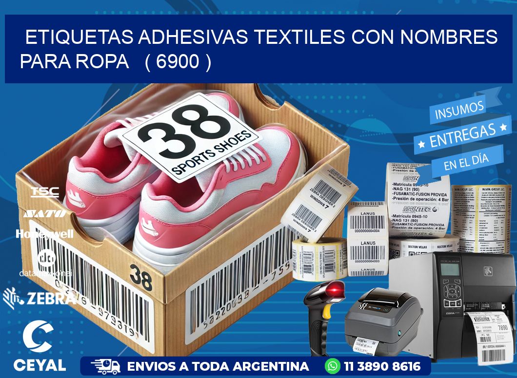 ETIQUETAS ADHESIVAS TEXTILES CON NOMBRES PARA ROPA ( 6900 )