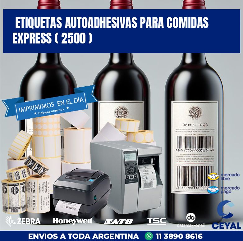 ETIQUETAS AUTOADHESIVAS PARA COMIDAS EXPRESS ( 2500 )