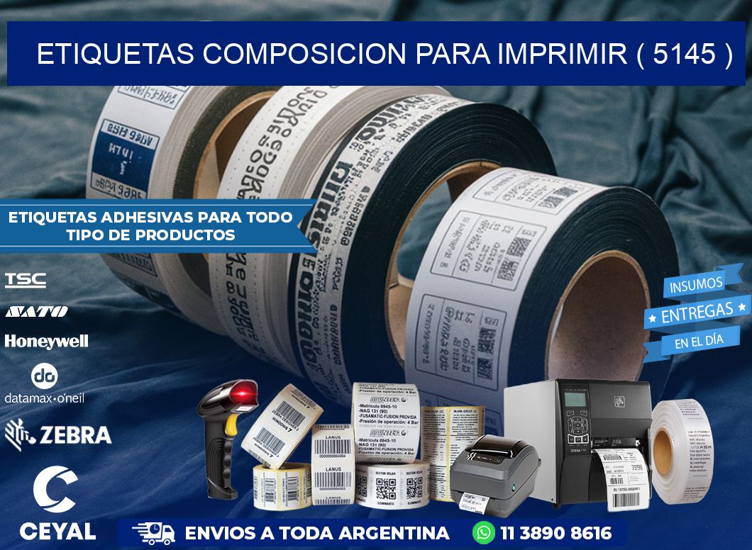 ETIQUETAS COMPOSICION PARA IMPRIMIR ( 5145 )