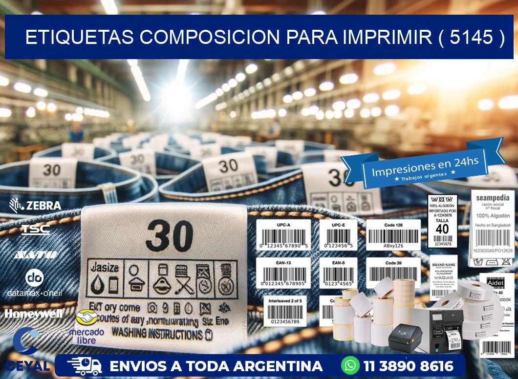 ETIQUETAS COMPOSICION PARA IMPRIMIR ( 5145 )