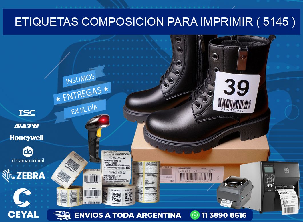 ETIQUETAS COMPOSICION PARA IMPRIMIR ( 5145 )