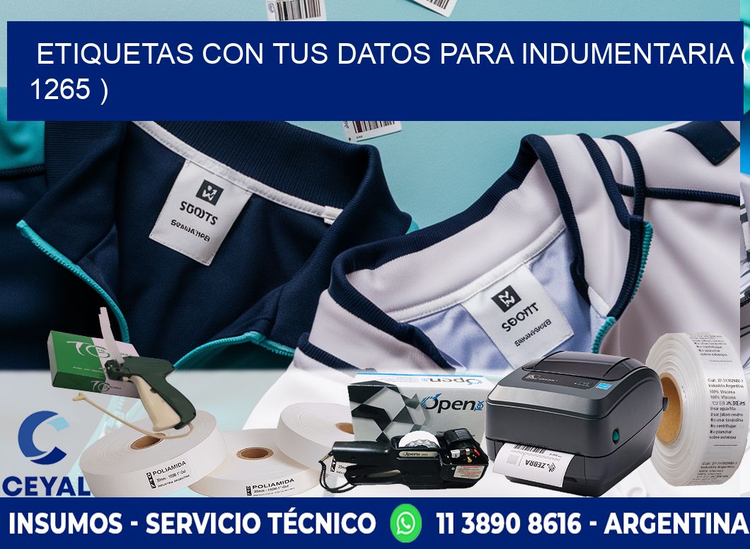 ETIQUETAS CON TUS DATOS PARA INDUMENTARIA ( 1265 )